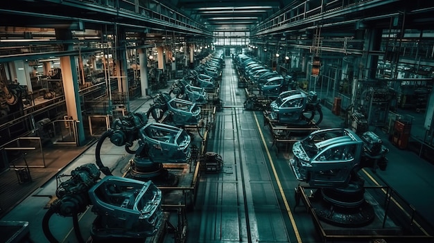 Automotive industry with assembly line conveyors with generative ai