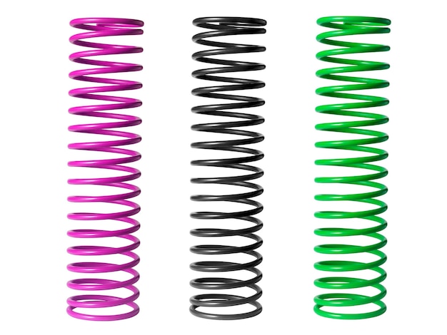 Automotive suspension springs on a white background