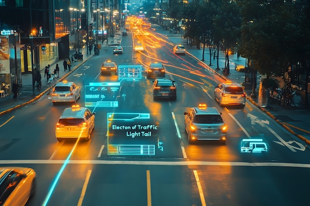 Photo autonomous driving system detecting traffic lights and vehicles