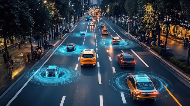 Autonomous Vehicles Navigating a City Street at Night with Digital Sensor Data