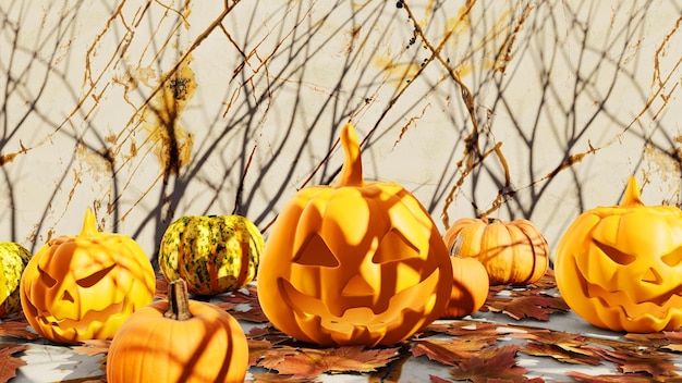 Autum And Pumpkin Background for advertising in scary and horror scene.