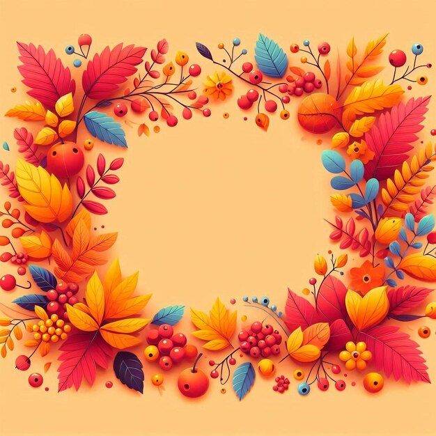 Photo autumn abundance frame