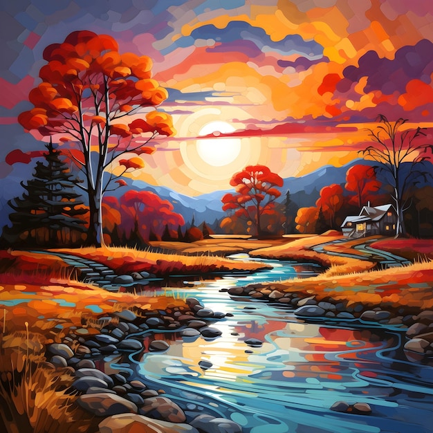 Autumn background landscape art