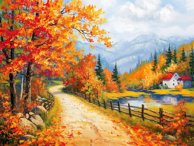 Autumn background landscape art