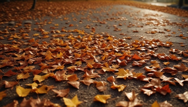 Autumn background with autumn leaves falling down