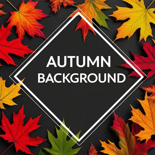 Autumn Background with Colorful Leaves