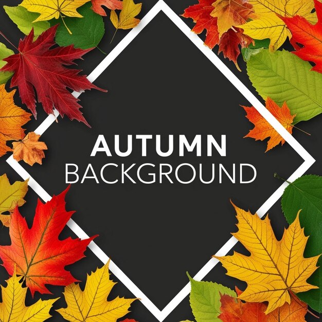 Autumn Background with Colorful Leaves