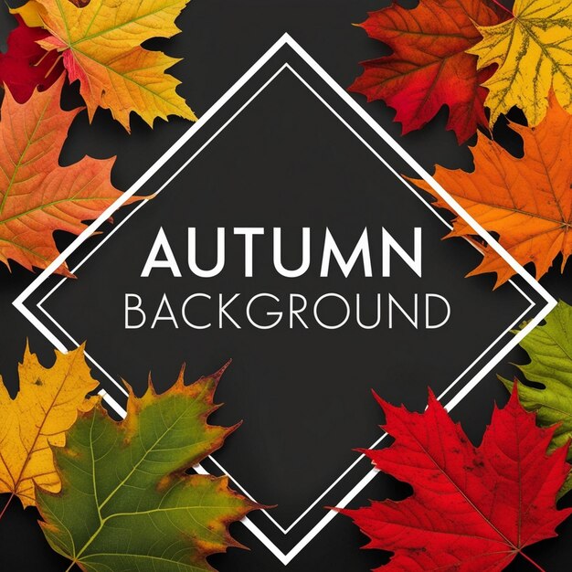 Autumn Background with Colorful Leaves