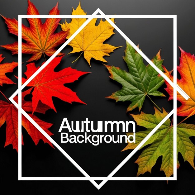 Autumn Background with Colorful Leaves