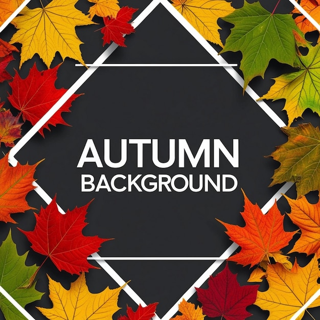 Autumn Background with Colorful Leaves