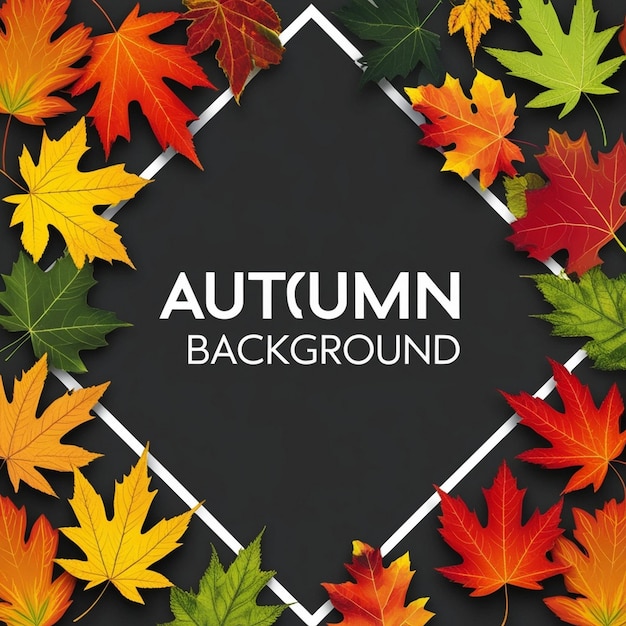 Autumn Background with Colorful Leaves