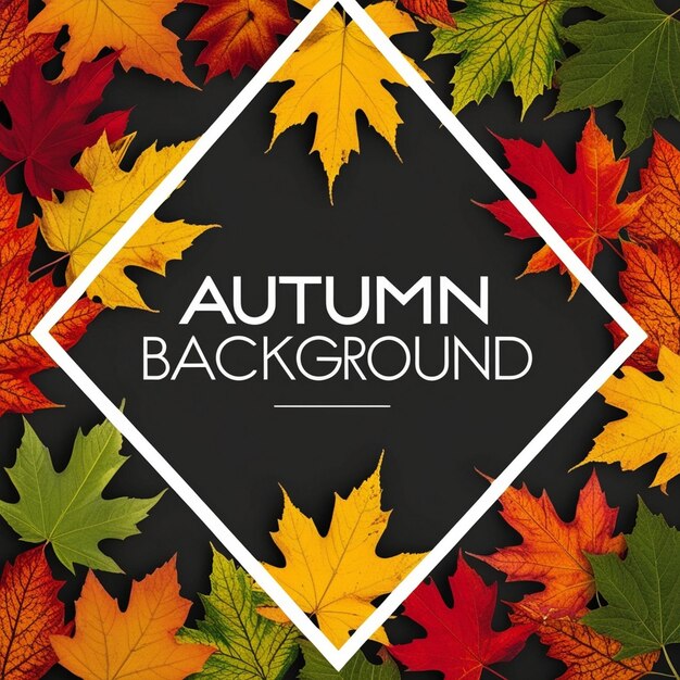 Autumn Background with Colorful Leaves