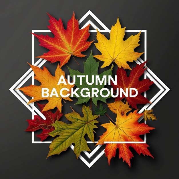 Autumn Background with Colorful Leaves