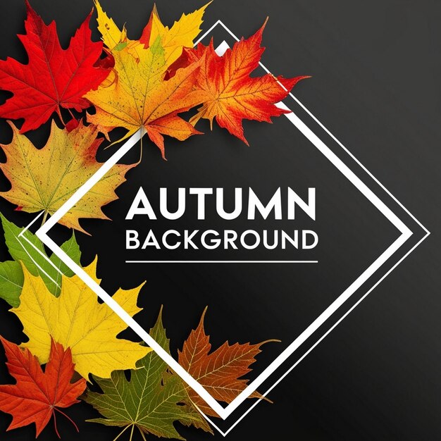 Autumn Background with Colorful Leaves