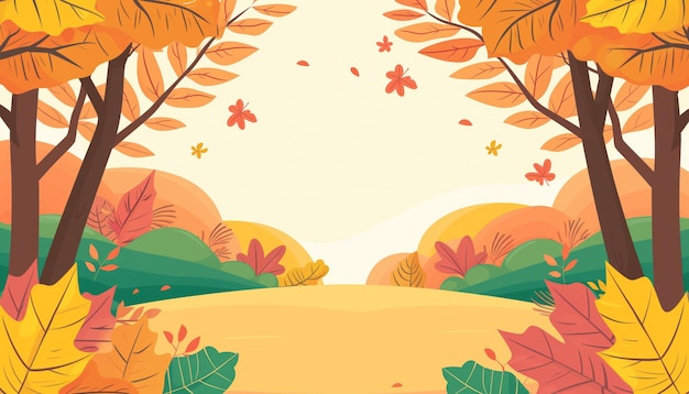 Autumn background with empty space in the middle