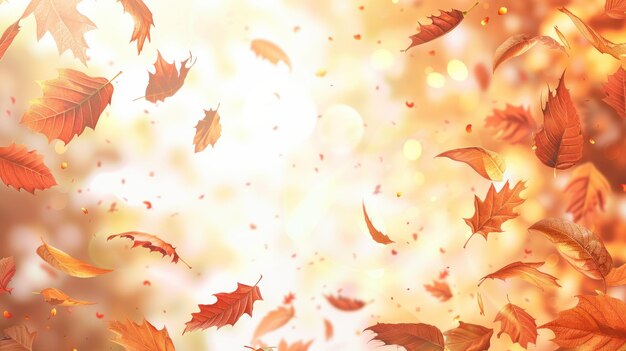 Autumn background with falling autumn leaves Vector illustration