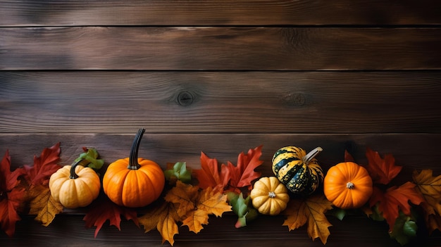 Autumn background with pumpkin Illustration AI GenerativexA