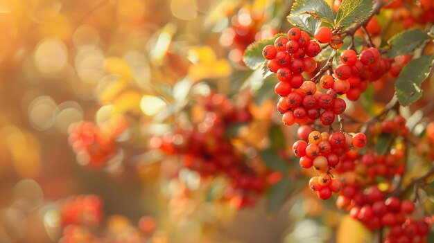 Autumn Berries in Sunlight Vibrant Nature Background for Seasonal Marketing