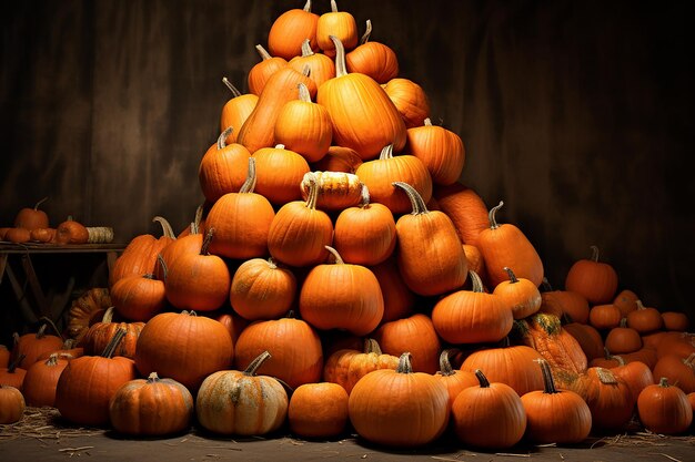 Photo autumn bounty pile of pumpkins