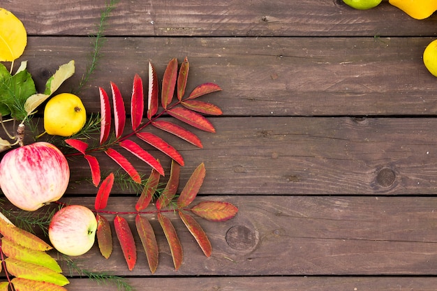 Autumn brown wooden background