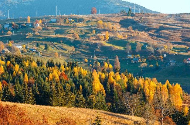 Autumn Carpathian village Ukraine