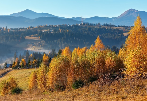 Autumn Carpathian village Ukraine