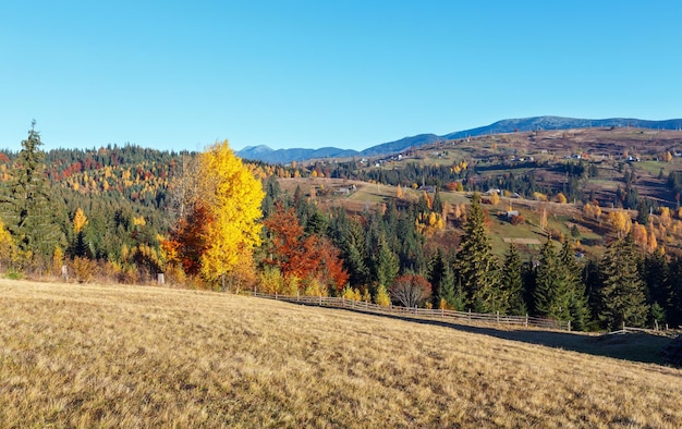 Autumn Carpathian village Ukraine