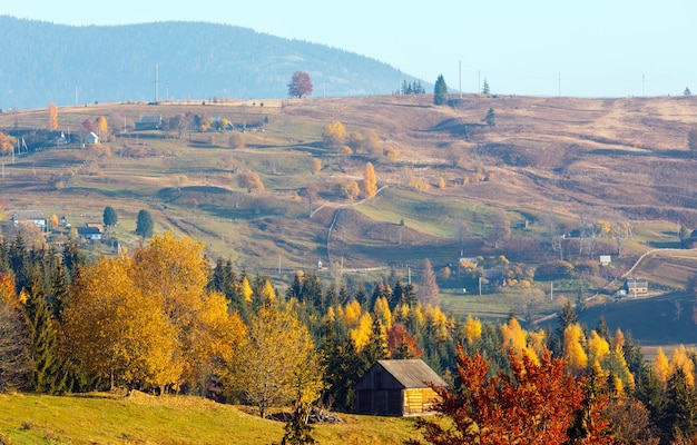 Autumn Carpathian village Ukraine