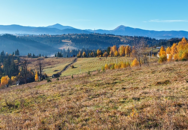 Autumn Carpathian village Ukraine