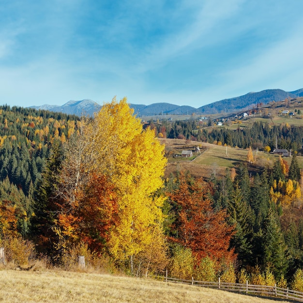 Autumn Carpathian village Ukraine