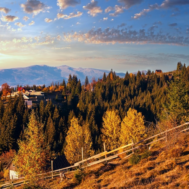 Autumn Carpathian village Ukraine