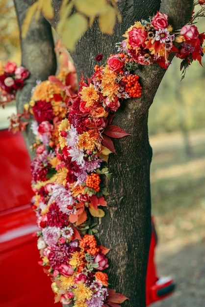 autumn decor outdoors marsala color wedding fall decor