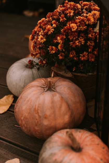 Autumn decorations of the trailer