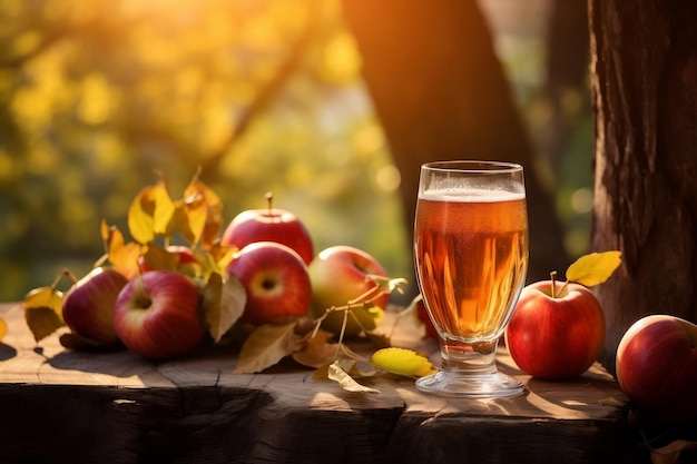 Autumn Delight Apple Cider Tasting Under the Sun Generated By Ai