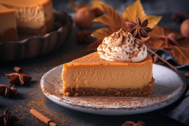 Autumn Delight Indulging in the Richness of Pumpkin Spice Cheesecake