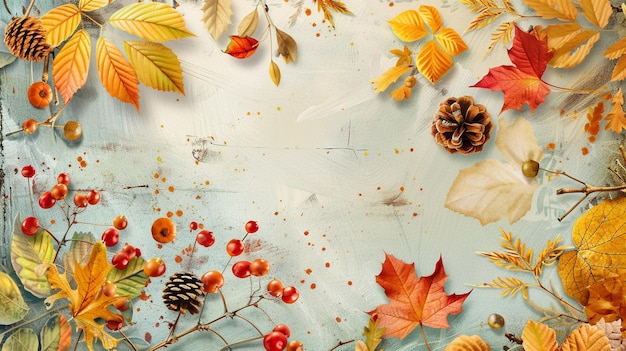 autumn design with leaves background