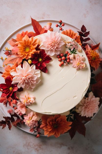 Autumn Elegance Wedding Cake in Seasonal Splendor