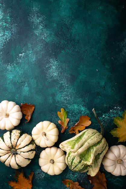 Autumn fall background with pumpkins