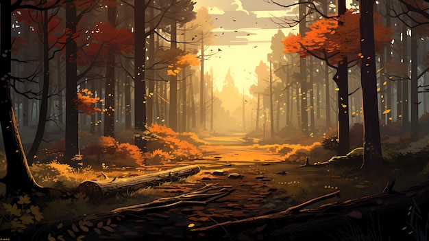 Autumn fall season forest scenery landscape