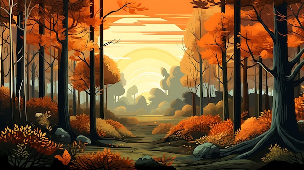 Autumn fall season forest scenery landscape