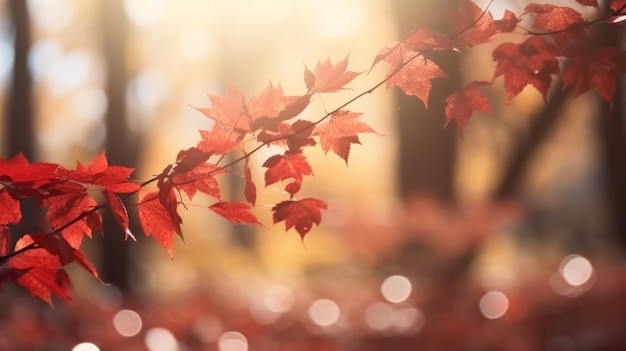 Autumn falling leaves background Illustration AI GenerativexA