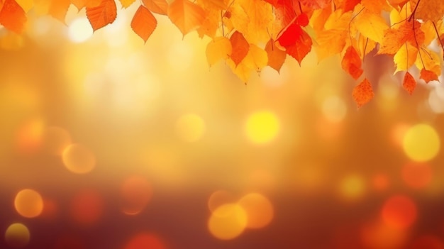 Autumn falling leaves background Illustration AI GenerativexA