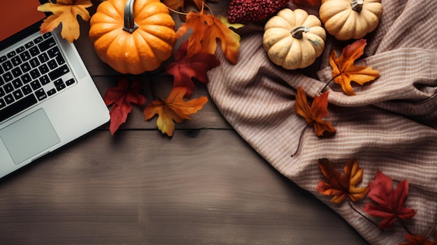 Autumn Flat Lay Background