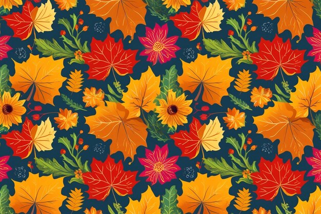 Autumn floral element pattern background