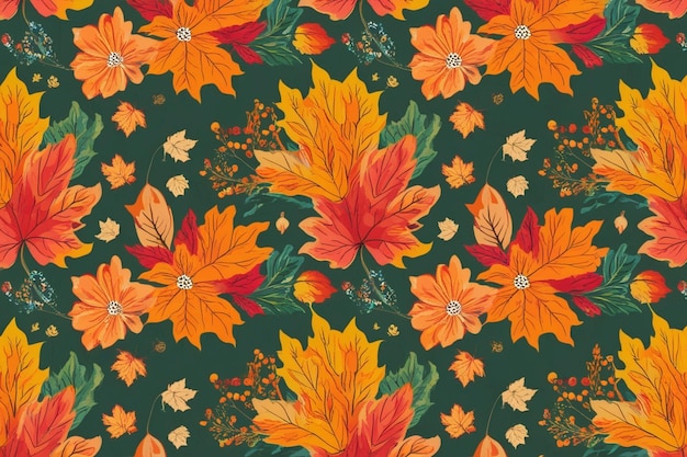 Autumn floral element pattern background