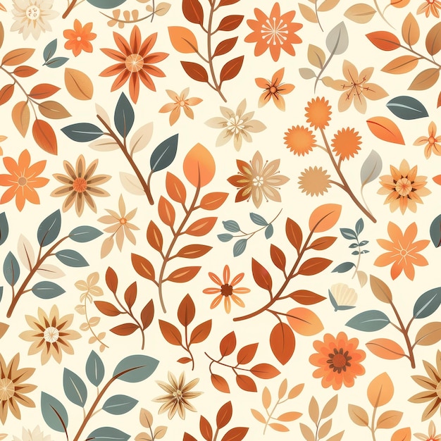 Photo autumn floral pattern