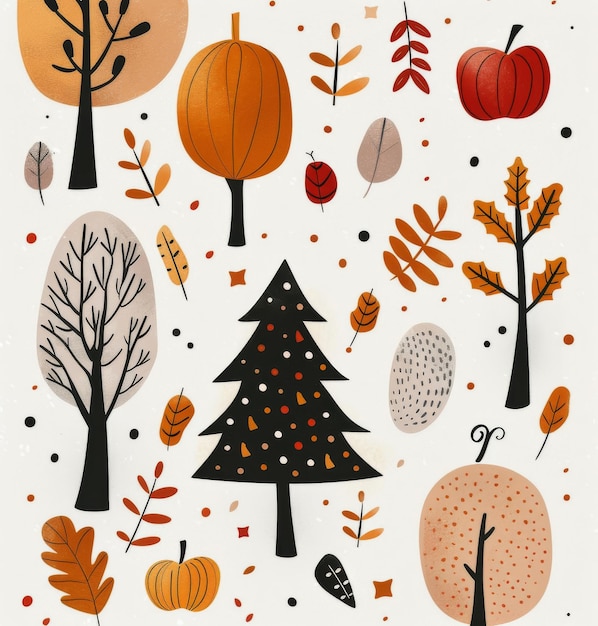 Photo autumn forest illustration