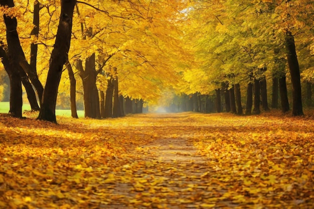 Autumn forest landscape orange golden foliage fall wallpaper