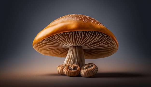 Autumn freshness edible mushroom in organic forest generative AI