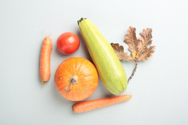 Autumn harvest on a gray background